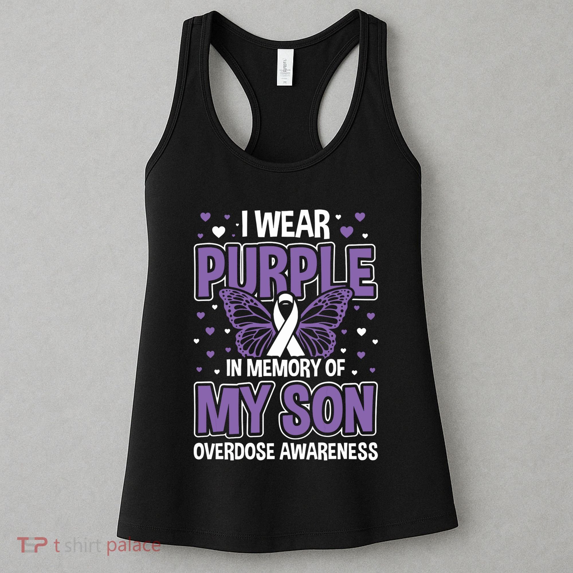 I Wear Purple In Memory Of My Son Overdose Awareness Women's Tank Top
