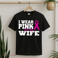 I Wear Pink For My Wife Breast Cancer T-Shirt thumb 2