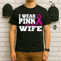 I Wear Pink For My Wife Breast Cancer T-Shirt thumb 6