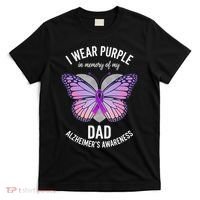 I Wear Purple In Memory Of My Dad Alzheimers Awareness T-Shirt thumb 0