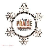 I Will Praise Him In Every Season Fall Christian Thanksgiving Ornament thumb 0