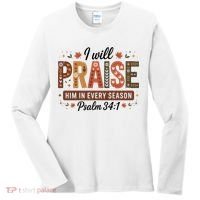 I Will Praise Him In Every Season Fall Christian Thanksgiving Women's Long Sleeve Shirt thumb 0