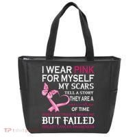 I Wear Pink For Myself My Scars But Failed Breast Cancer Tote Bag thumb 0