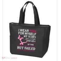 I Wear Pink For Myself My Scars But Failed Breast Cancer Tote Bag thumb 3