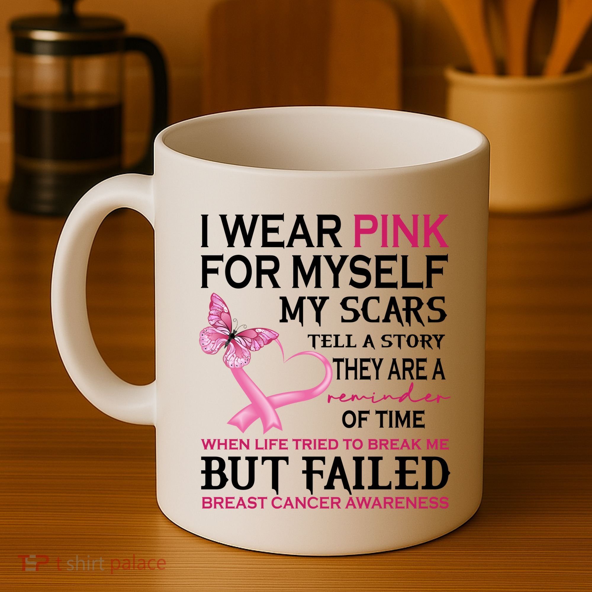 I Wear Pink For Myself My Scars But Failed Breast Cancer Coffee Mug