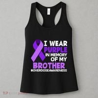 I Wear Purple In Memory Of My Brother Overdose Awareness Women's Tank Top thumb 3