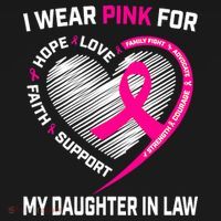 I Wear Pink For My Daughter In Law Breast Cancer Awareness T-Shirt thumb 7