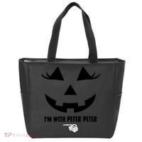 I'm With Peter Peter Funny Halloween Skeleton Hand Tote Bag thumb 0