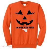 I'm With Peter Peter Funny Halloween Skeleton Hand Sweatshirt thumb 0