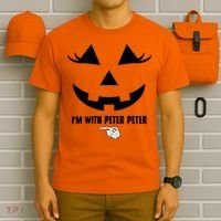 I'm With Peter Peter Funny Halloween Skeleton Hand T-Shirt thumb 6