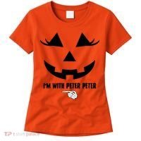 I'm With Peter Peter Funny Halloween Skeleton Hand Women's T-Shirt thumb 0