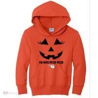 I'm With Peter Peter Funny Halloween Skeleton Hand Kids Hoodie thumb 0