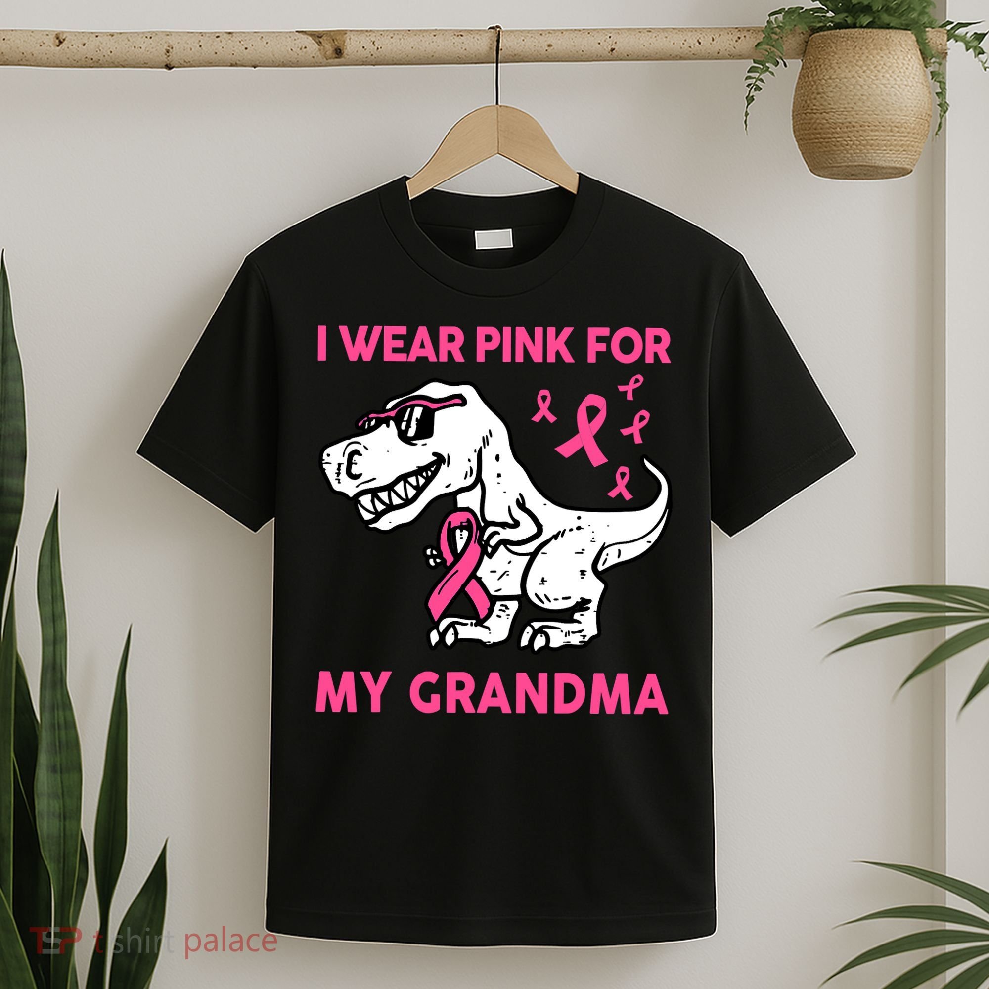 I Wear Pink For My Grandma Baby Funny Breast Cancer T-Shirt