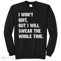 I Won't Quit But I Will Swear The Whole Time Funny Sweatshirt thumb 0
