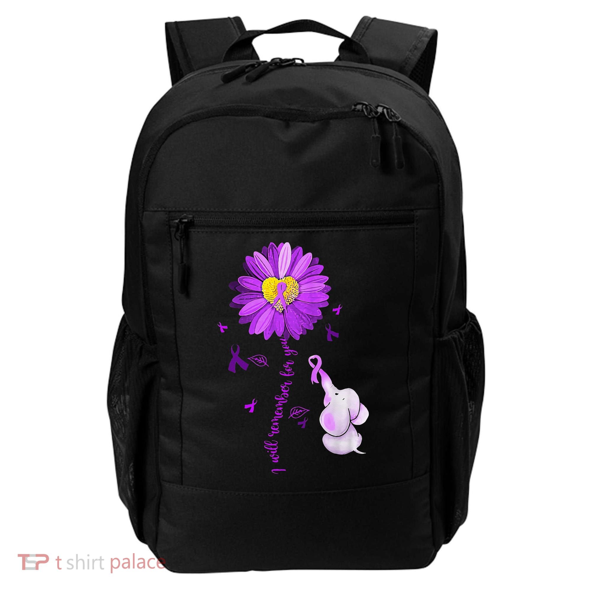 I Will Remember For You Elephant Alzheimers Awareness Backpack