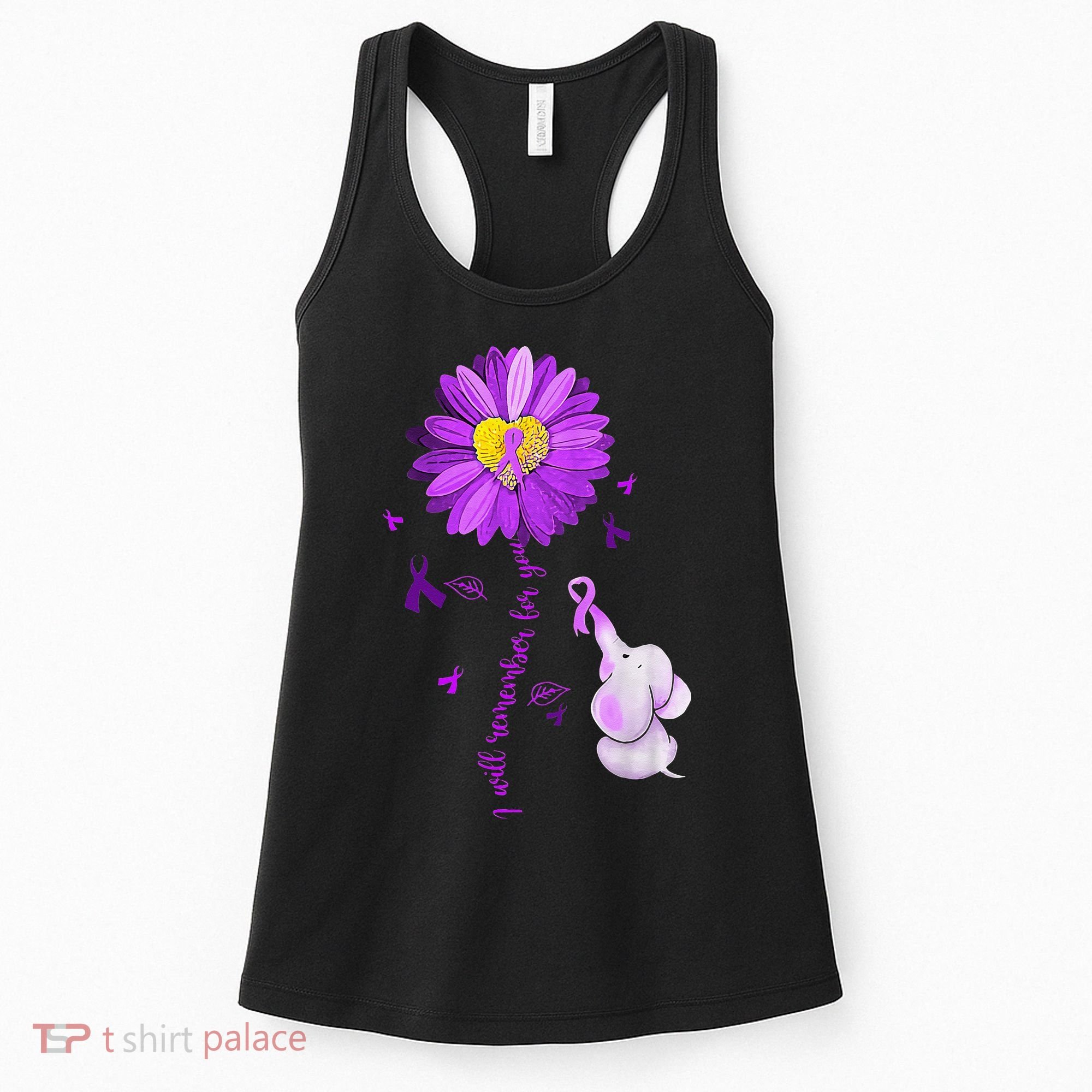 I Will Remember For You Elephant Alzheimers Awareness Women's Tank Top