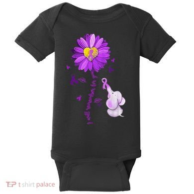 I Will Remember For You Elephant Alzheimers Awareness Baby Bodysuit