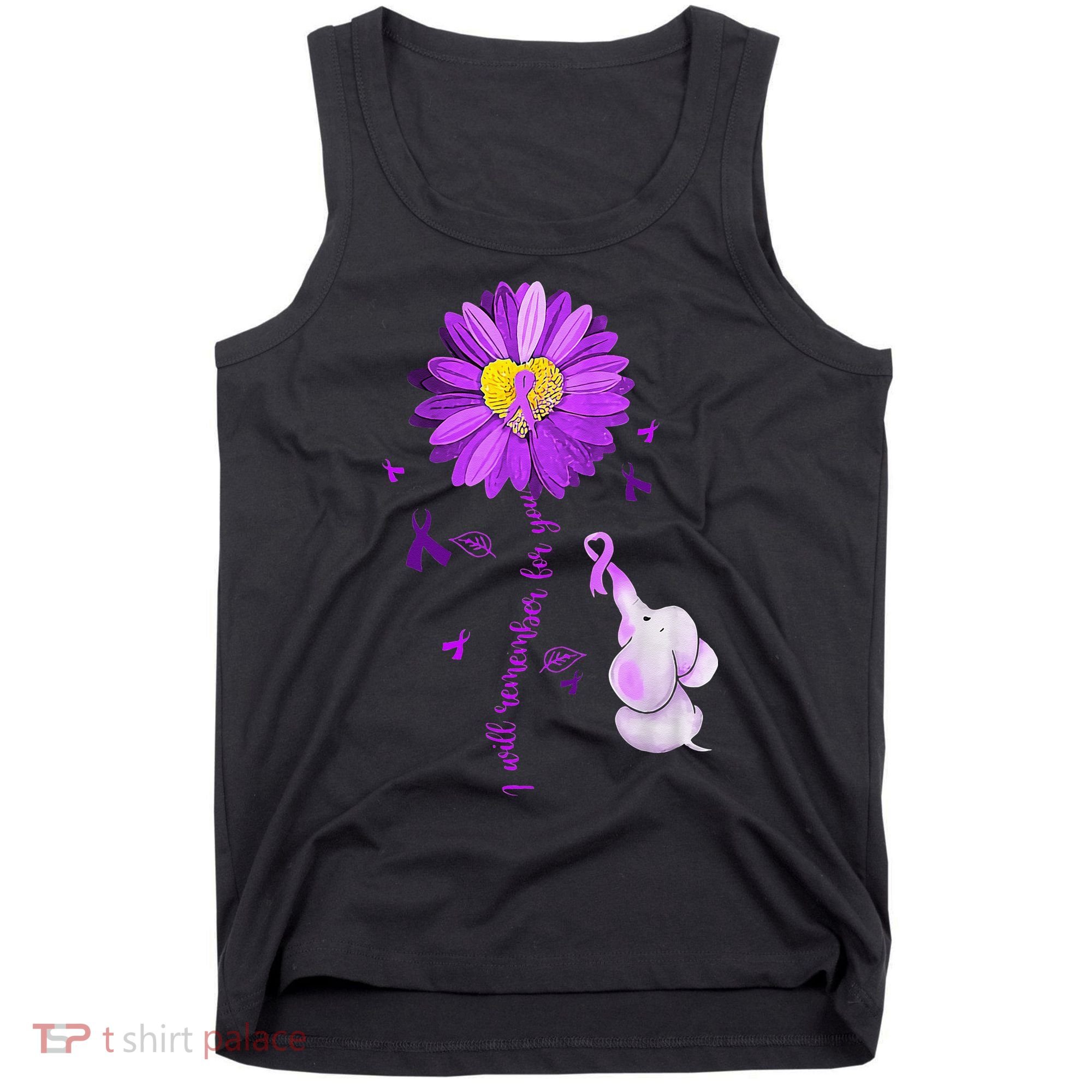 I Will Remember For You Elephant Alzheimers Awareness Tank Top