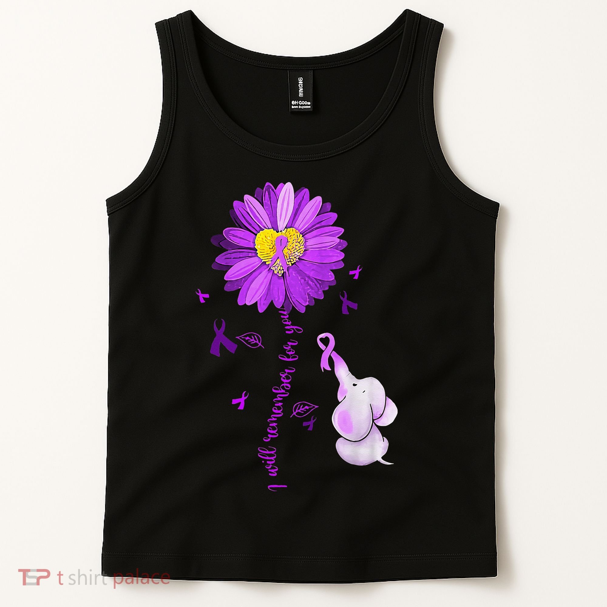 I Will Remember For You Elephant Alzheimers Awareness Tank Top