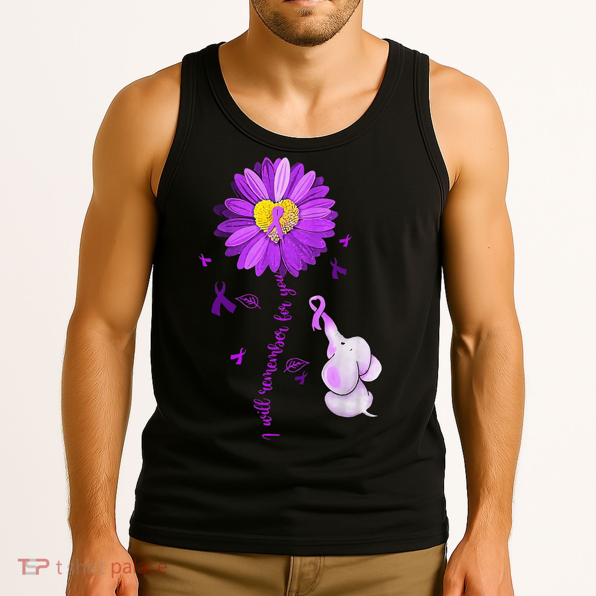 I Will Remember For You Elephant Alzheimers Awareness Tank Top