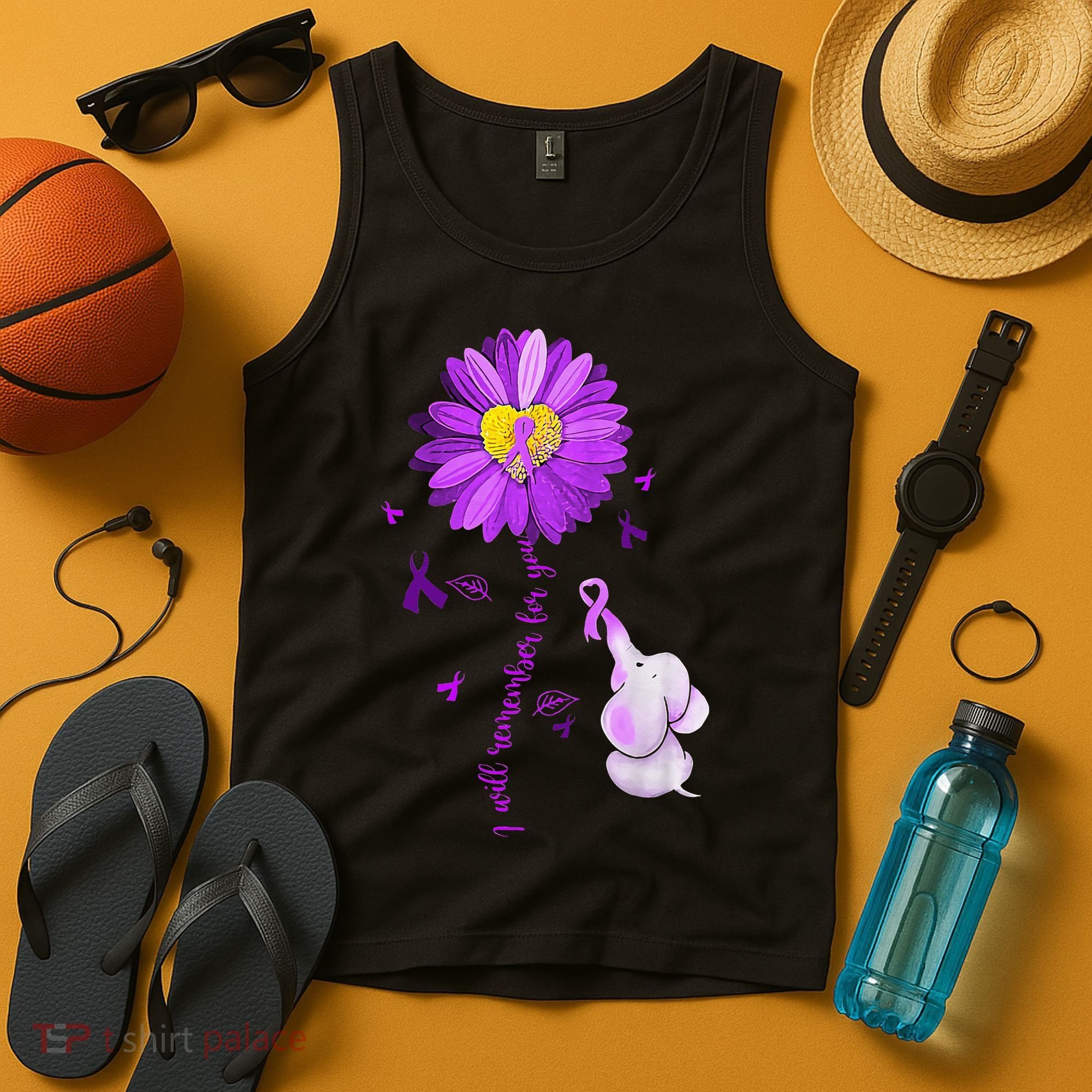 I Will Remember For You Elephant Alzheimers Awareness Tank Top