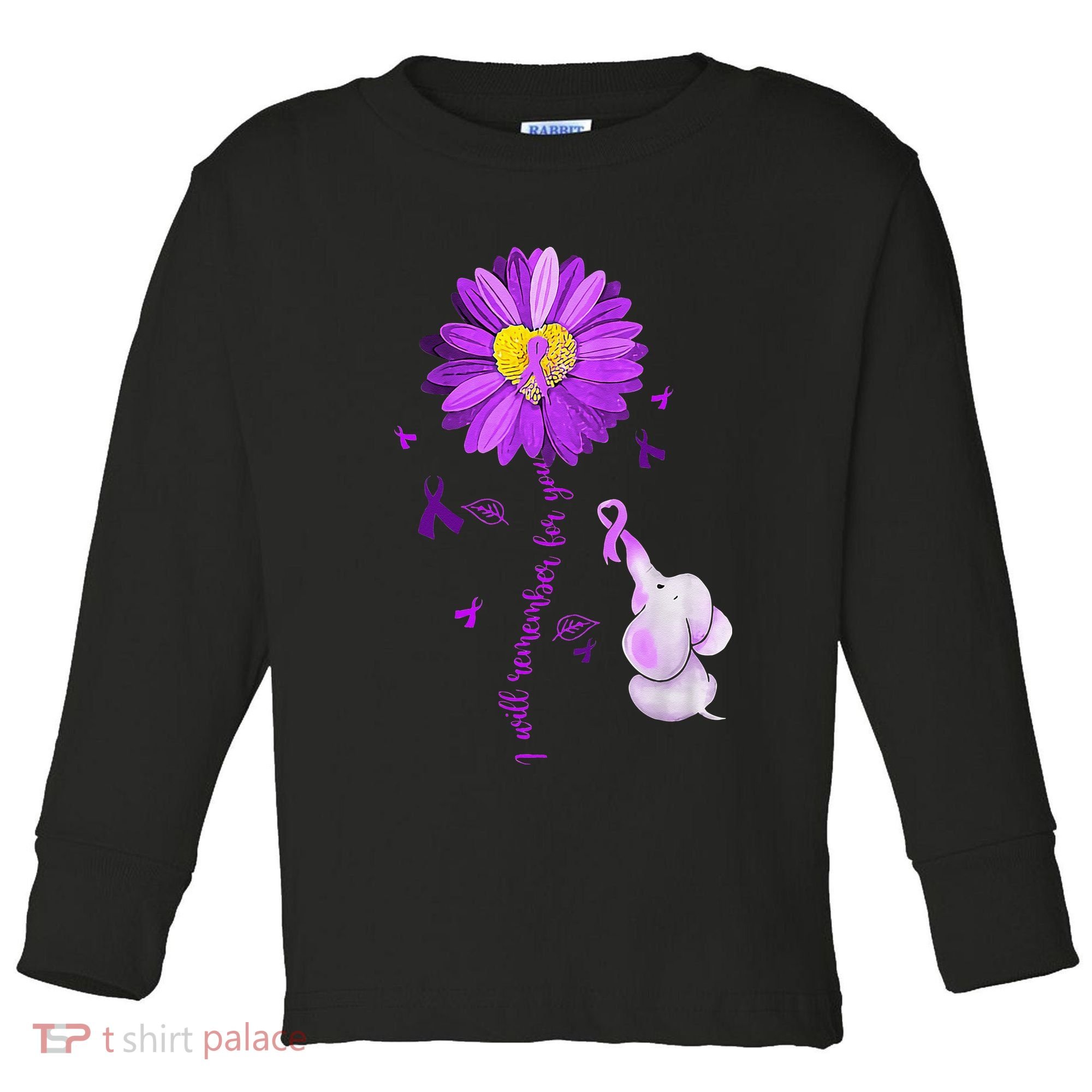 I Will Remember For You Elephant Alzheimers Awareness Toddler Long Sleeve Shirt