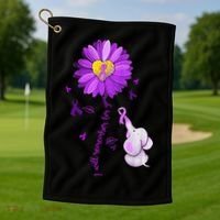 I Will Remember For You Elephant Alzheimers Awareness Golf Towel thumb 1