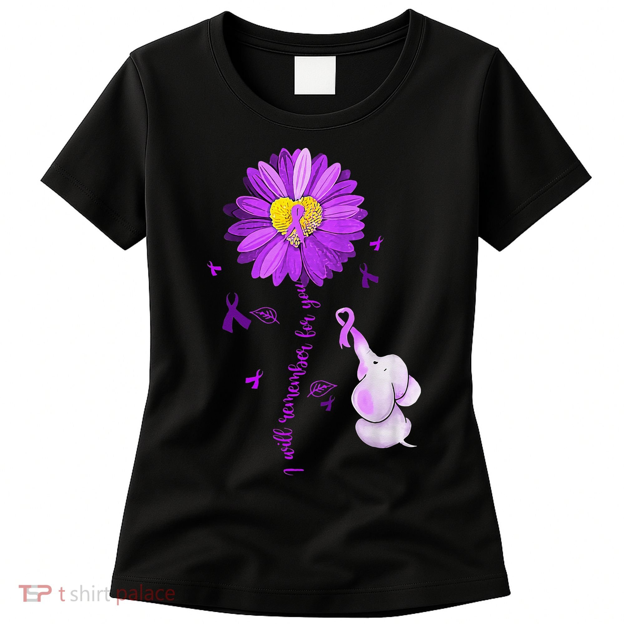 I Will Remember For You Elephant Alzheimers Awareness Women's T-Shirt