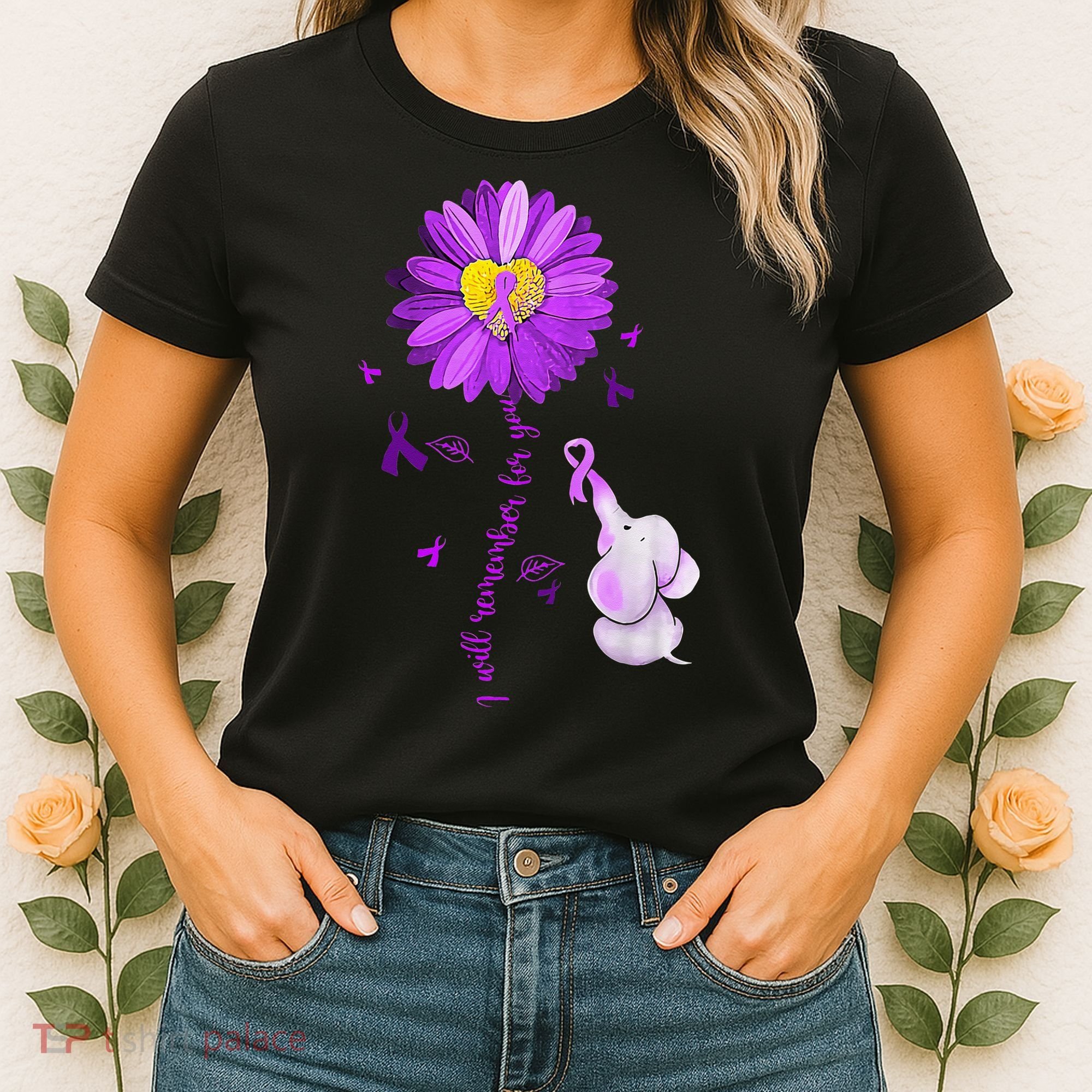 I Will Remember For You Elephant Alzheimers Awareness Women's T-Shirt