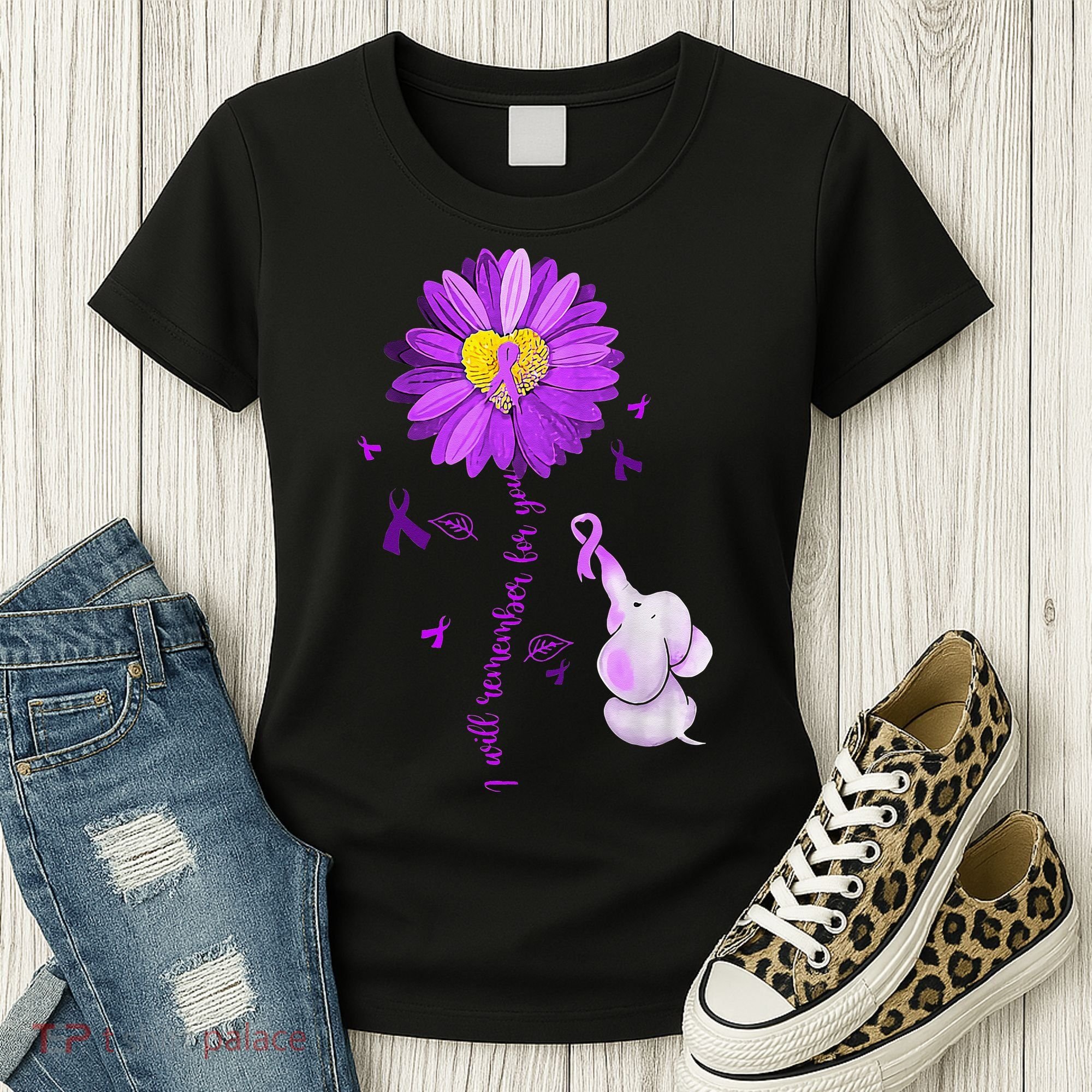 I Will Remember For You Elephant Alzheimers Awareness Women's T-Shirt