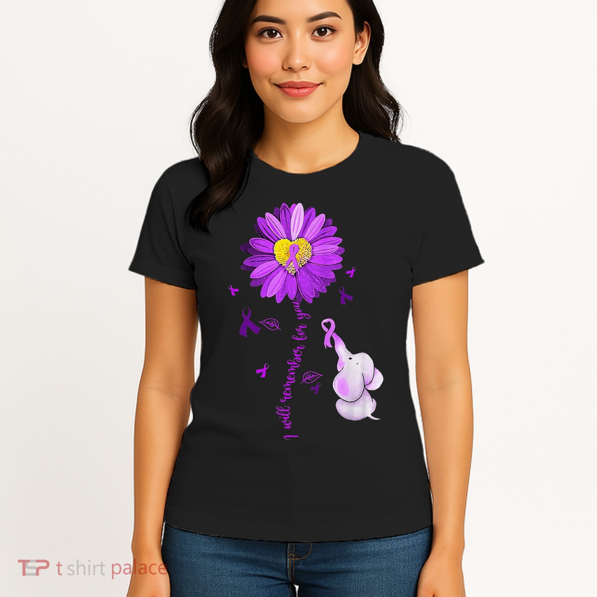 I Will Remember For You Elephant Alzheimers Awareness Women's T-Shirt