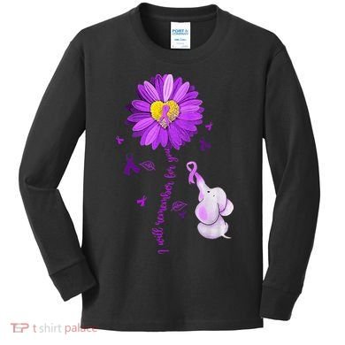 I Will Remember For You Elephant Alzheimers Awareness Kids Long Sleeve Shirt