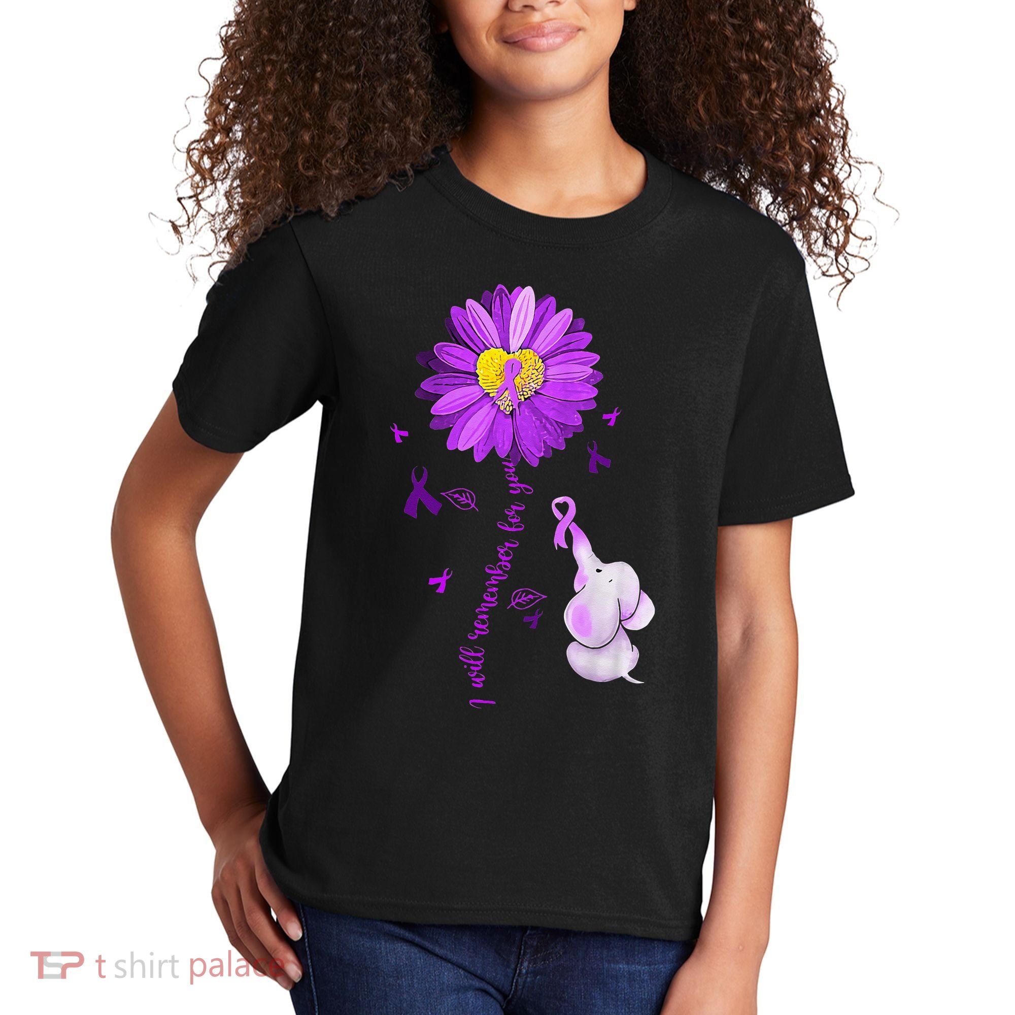 I Will Remember For You Elephant Alzheimers Awareness Kids T-Shirt