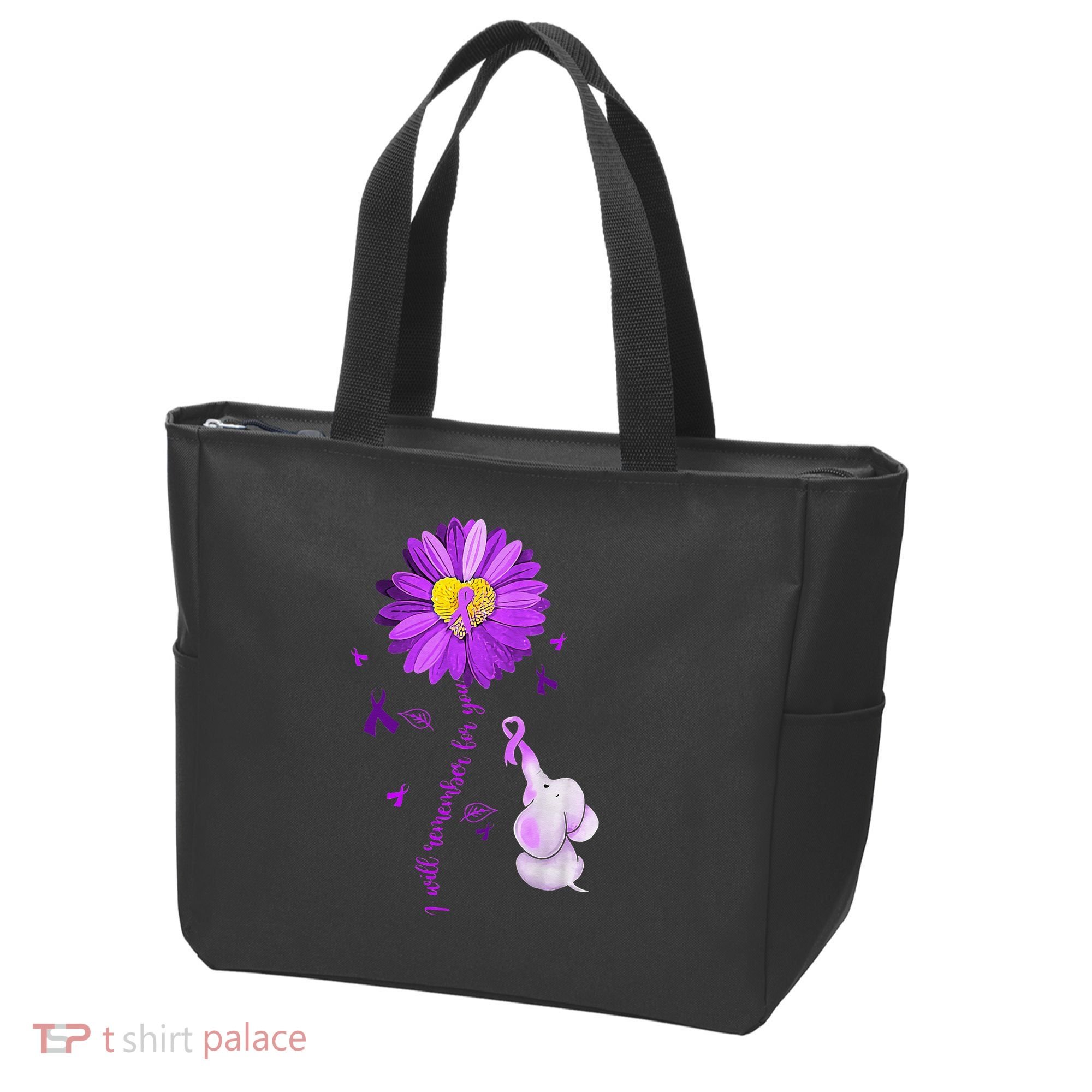 I Will Remember For You Elephant Alzheimers Awareness Tote Bag