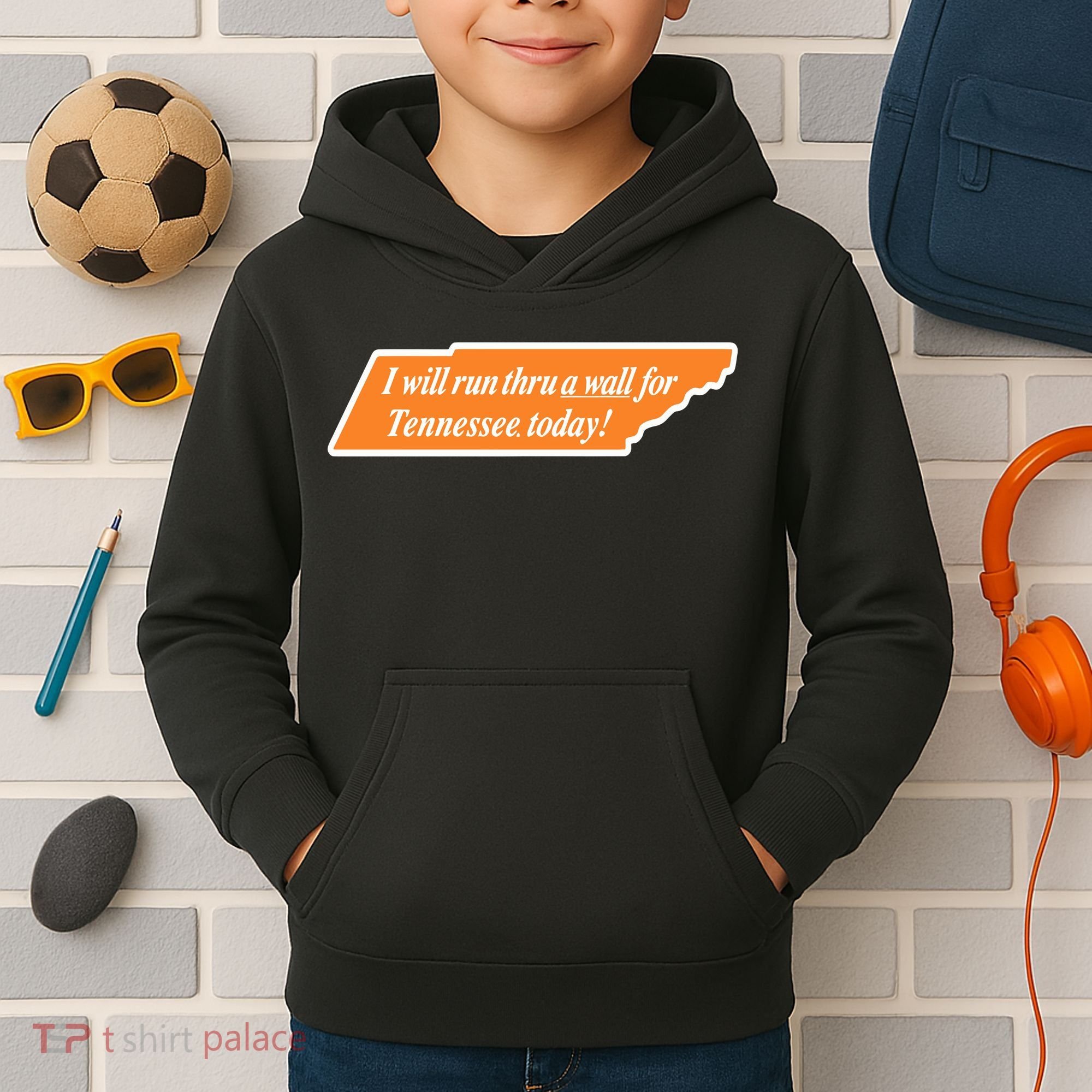 I Will Run Thru A Wall For Tennessee Today Kids Hoodie