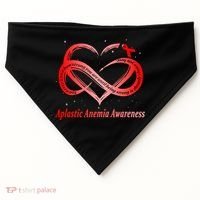 I Wear Red For Aplastic Anemia Awareness Warrior Cute Gift USA-Made Doggie Bandana thumb 0