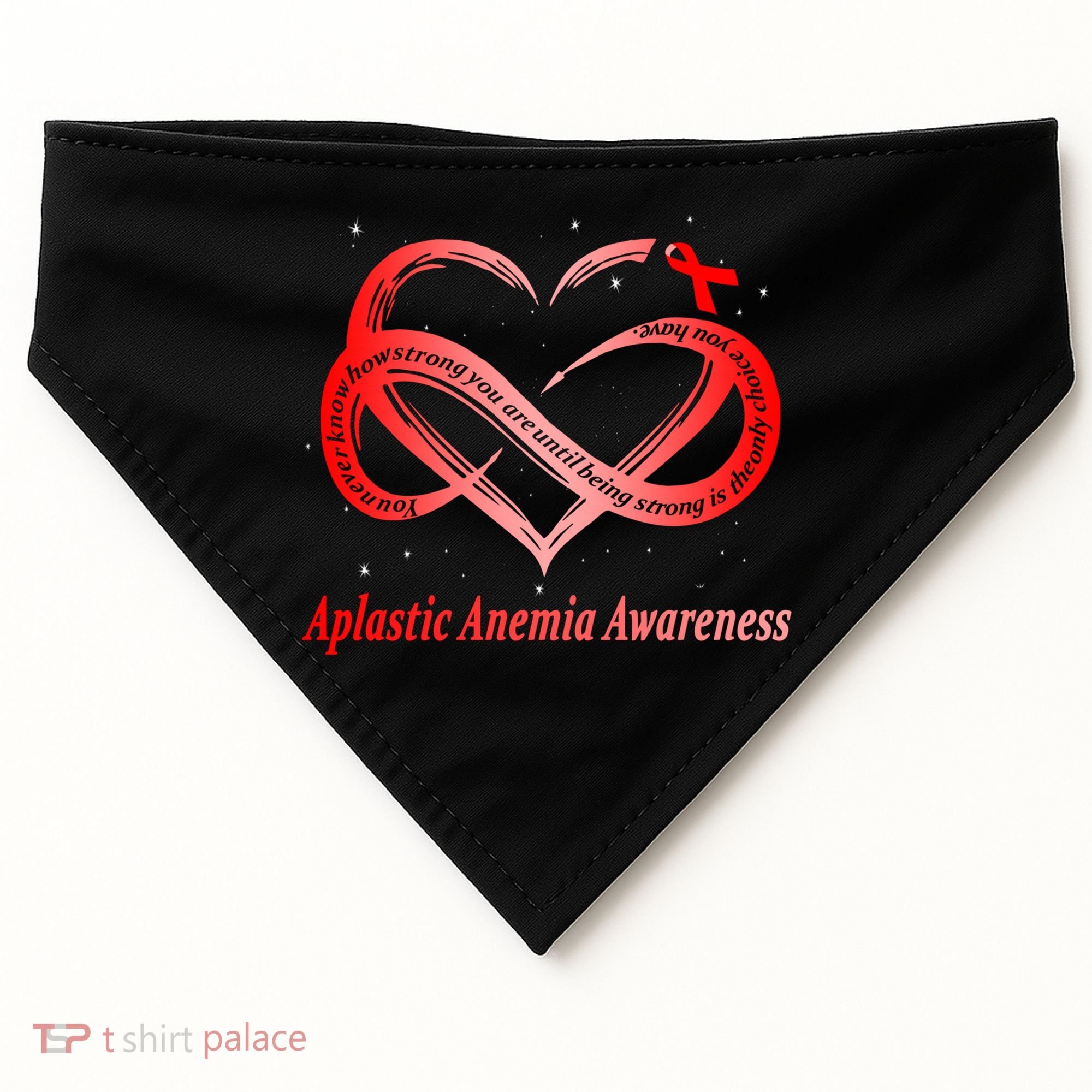 I Wear Red For Aplastic Anemia Awareness Warrior Cute Gift USA-Made Doggie Bandana