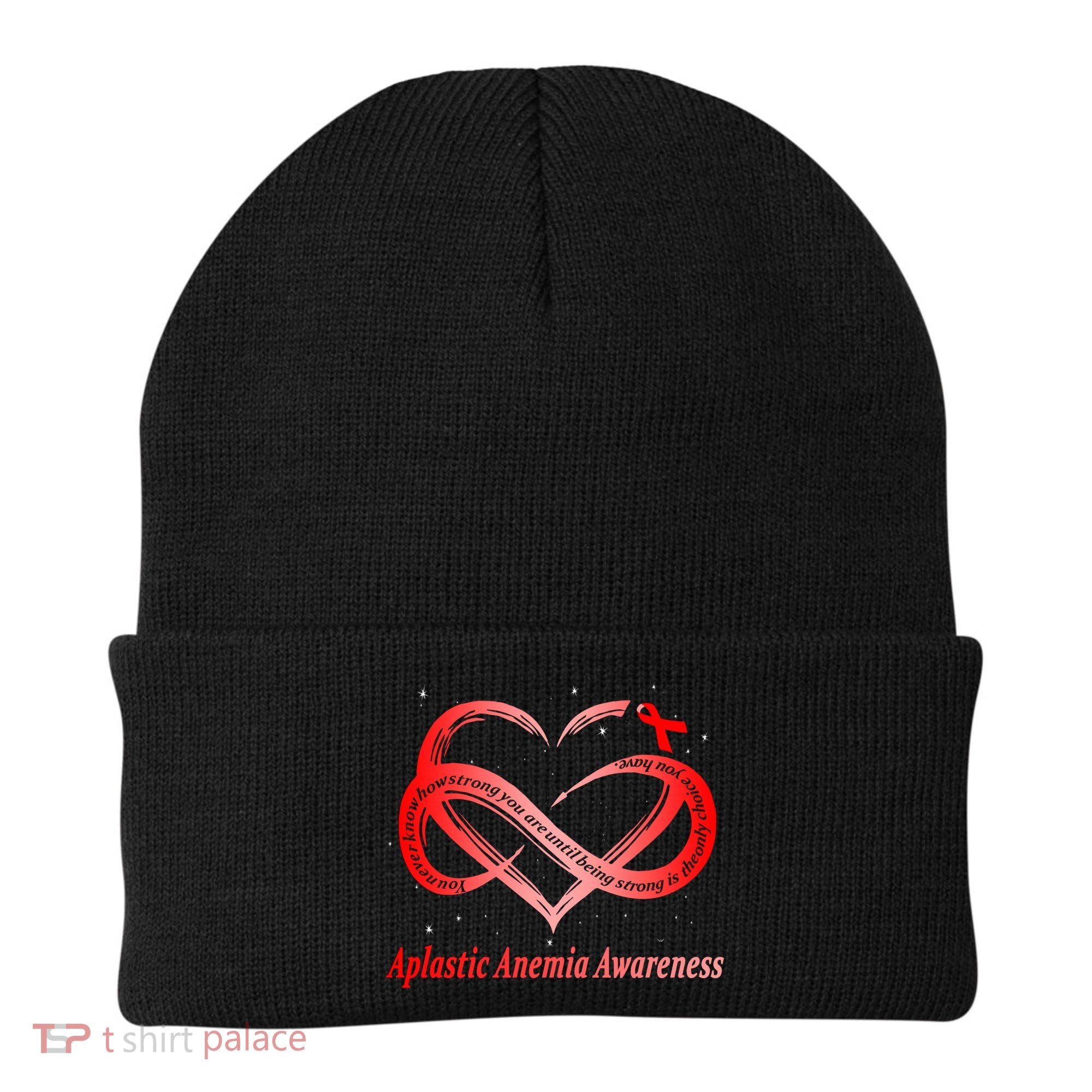 I Wear Red For Aplastic Anemia Awareness Warrior Cute Gift Beanie