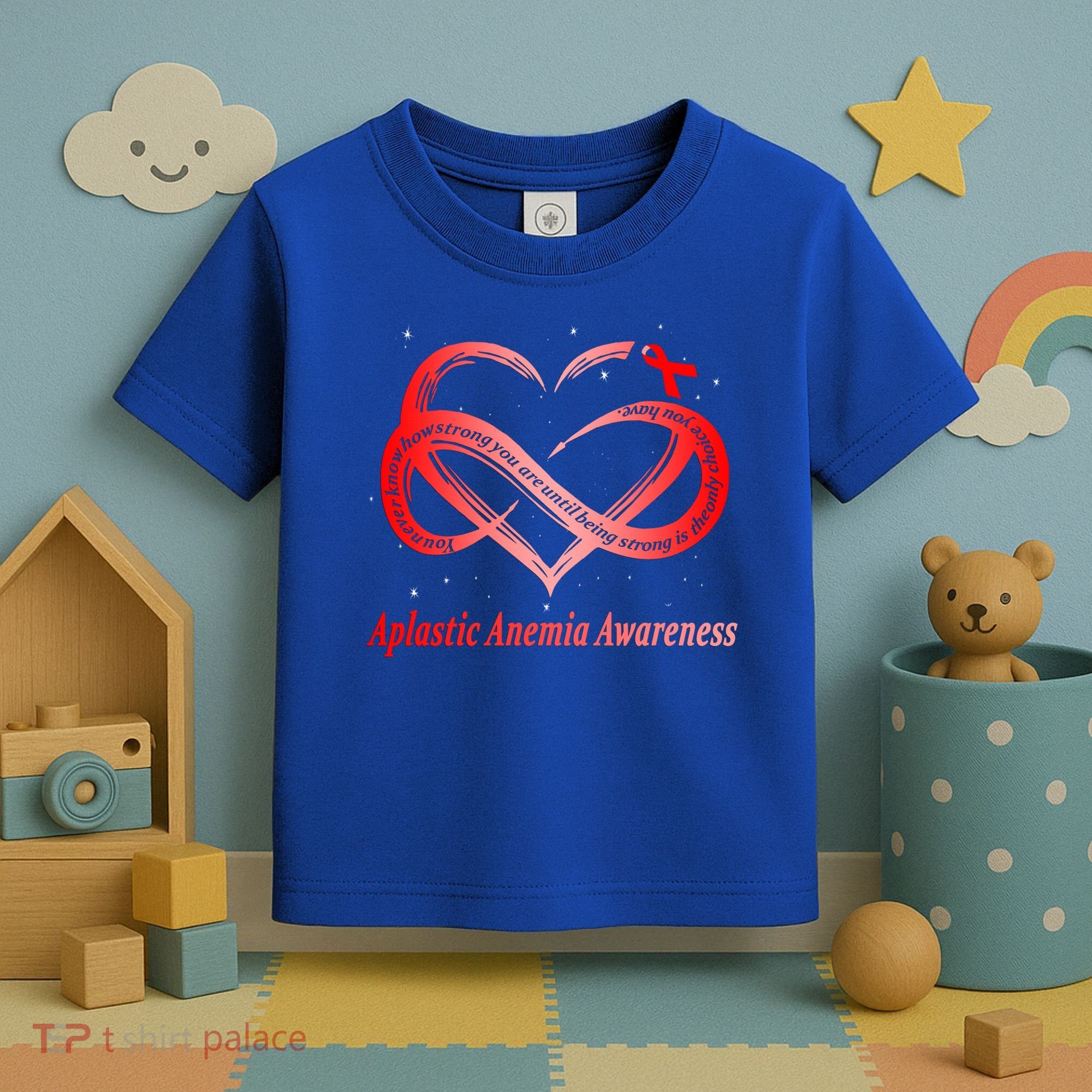 I Wear Red For Aplastic Anemia Awareness Warrior Cute Gift Toddler T-Shirt