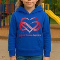 I Wear Red For Aplastic Anemia Awareness Warrior Cute Gift Kids Hoodie thumb 3