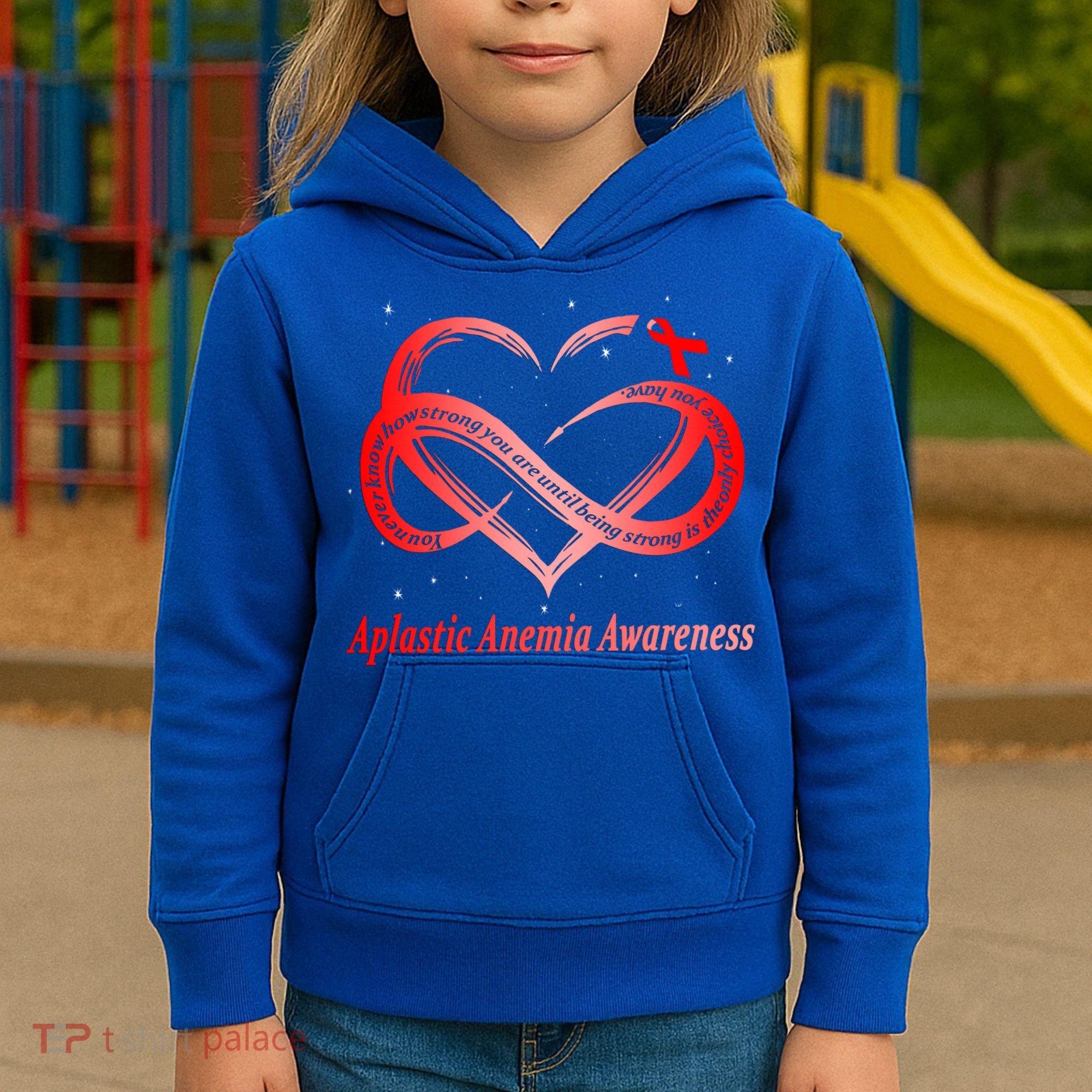 I Wear Red For Aplastic Anemia Awareness Warrior Cute Gift Kids Hoodie