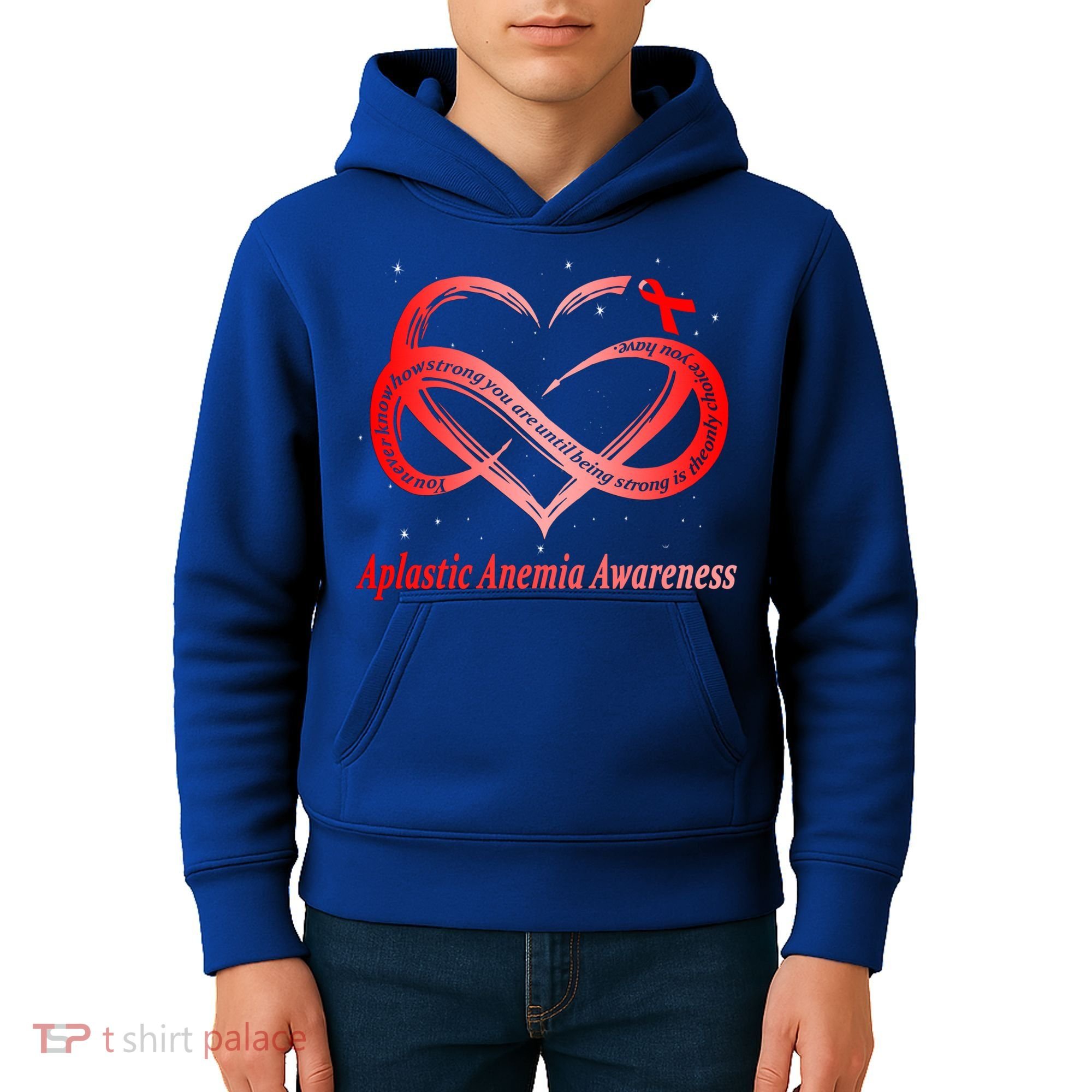 I Wear Red For Aplastic Anemia Awareness Warrior Cute Gift Kids Hoodie