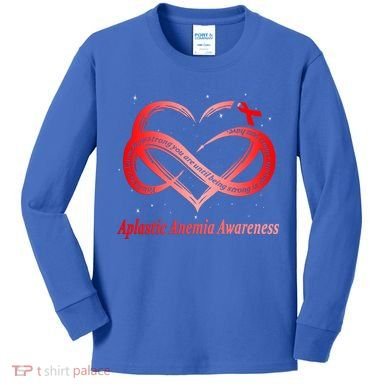 I Wear Red For Aplastic Anemia Awareness Warrior Cute Gift Kids Long Sleeve Shirt