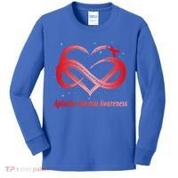 I Wear Red For Aplastic Anemia Awareness Warrior Cute Gift Kids Long Sleeve Shirt thumb 0