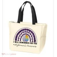 I Will Remember For You Rainbow Brain Alzheimer's Awareness Great Gift Tote Bag thumb 3