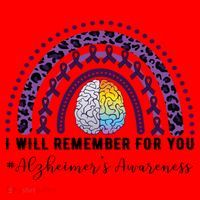 I Will Remember For You Rainbow Brain Alzheimer's Awareness Great Gift Santa Hat thumb 1