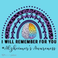 I Will Remember For You Rainbow Brain Alzheimer's Awareness Great Gift Button thumb 1