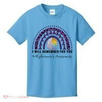 I Will Remember For You Rainbow Brain Alzheimer's Awareness Great Gift Kids T-Shirt thumb 0
