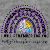 I Will Remember For You Rainbow Brain Alzheimer's Awareness Great Gift Toddler Hoodie thumb 2