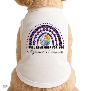 I Will Remember For You Rainbow Brain Alzheimer's Awareness Great Gift Doggie Tank